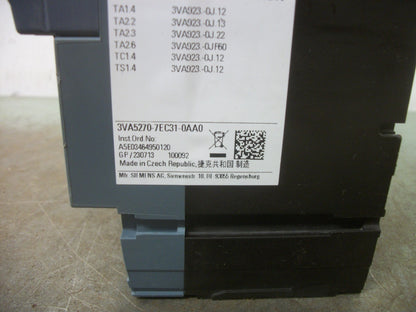 SIEMENS 3VA5 CIRCUIT BREAKER 3VA5270-7EC31-0AA0 70AMP 600VOLT 3POLE NOB