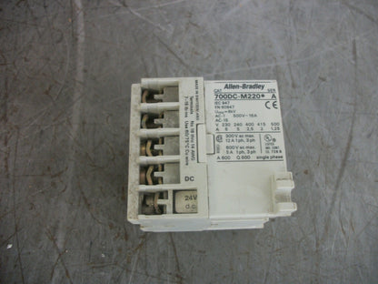 ALLEN-BRADLEY MINI CONTROL RELAY 700DC-M220* 5AMP 24VCOIL 3PH 600V