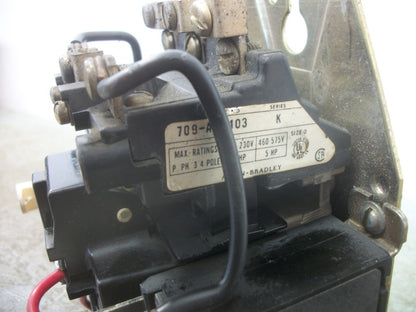 ALLEN-BRADLEY SIZE 0 MOTOR STARTER 709-AOD103 120VCOIL 3PH 600V 5HP