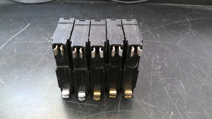 SQUARE D LOT OF 5 QO CIRCUIT BREAKERS QO115 15AMP 240VOLT 1POLE