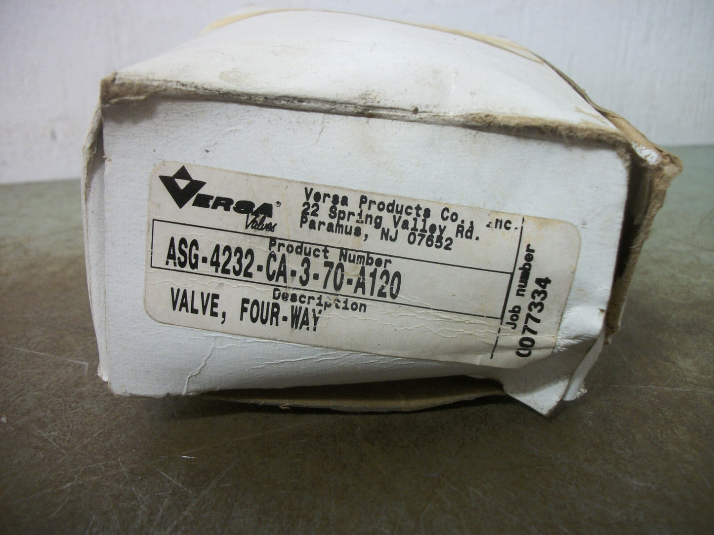 VERSA 4-WAY SOLENOID VALVE ASG-4232-CA-3-70-A120 120VCOIL 20-135PSI 8.7W NIB