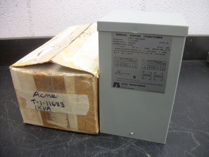 ACME 1KVA 1PH TRANSFORMER T-1-11683 HV 120X240 LV 12X24 NIB