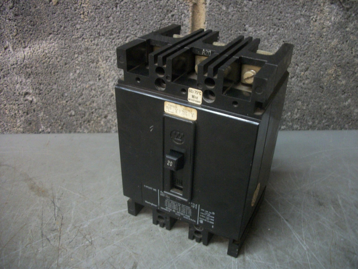 WESTINGHOUSE FB CIRCUIT BREAKER FB3020 20AMP 600VOLT 3POLE
