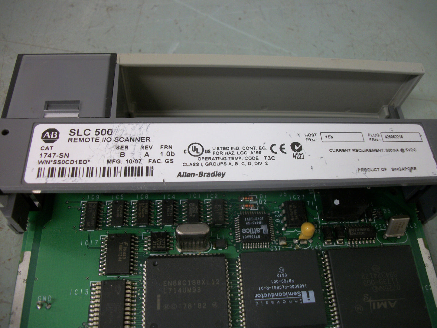 ALLEN-BRADLEY SLC 500 REMOTE I/O SCANNER 1747-SN