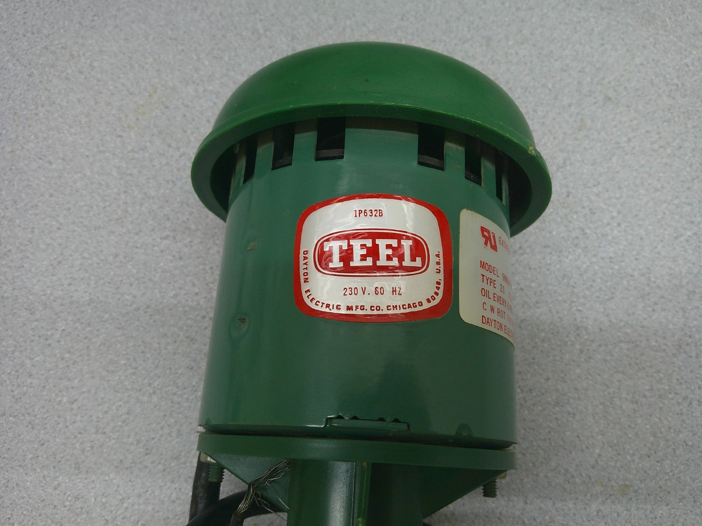 TEEL 1/70HP RECIRCULATING PUMP 1P632B DAYTON 9M669B AC MOTOR 230VOLT 3000RPM