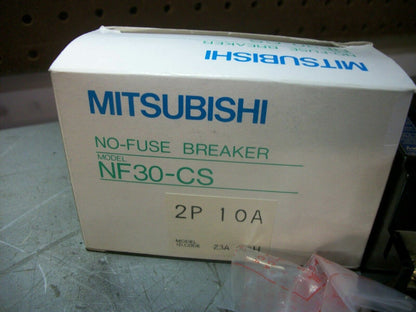 MITSUBISHI NO-FUSE CIRCUIT BREAKER NF30-CS 10AMP 500VOLT 2POLE NIB