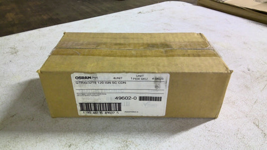SYLVANIA 49602-0 BOX OF 4 ELECTRONIC BALLASTS QTR4X32T8 120 ISN CDN 120VOLT NIB