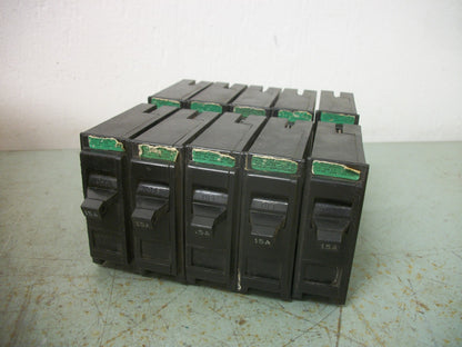 MURRAY LOT OF 10 MP CIRCUIT BREAKERS MP115 15AMP 240VOLT 1POLE