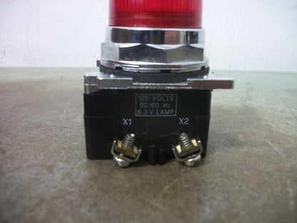 CUTLER-HAMMER RED INDICATOR LIGHT 10250T34R 120VOLT USED