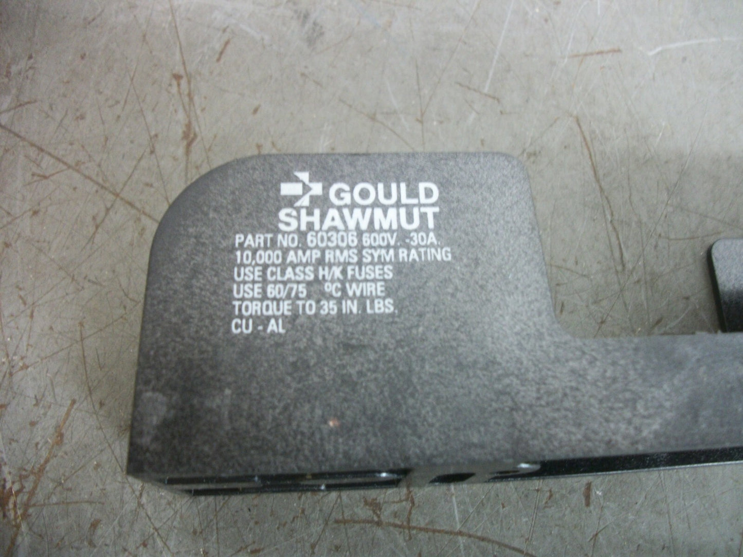 GOULD SHAWMUT FUSEHOLDER 60306 30AMP 600VOLT 1POLE NOB