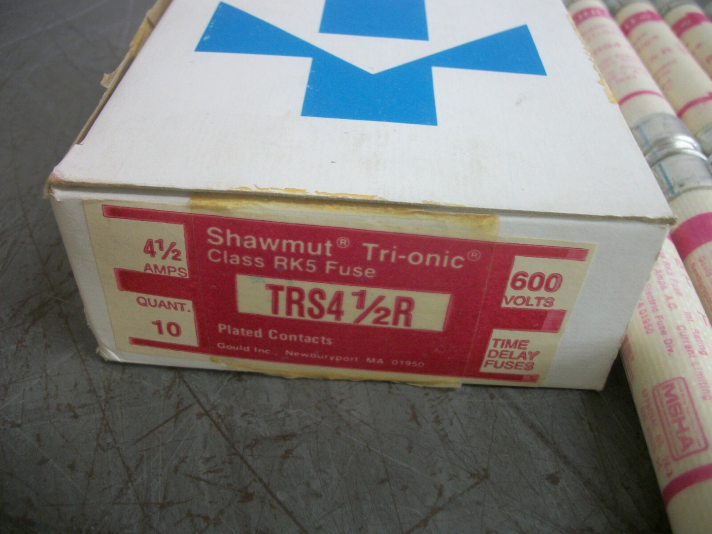 GOULD SHAWMUT BOX OF 10 TRI-ONIC FUSES TRS4-1/2R 4-1/2AMP 600VOLT NIB