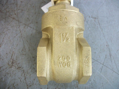 BOSHART BII 1-1/2" BRONZE NO LEAD GATE VALVE 200WOG 0818-15NL NOB