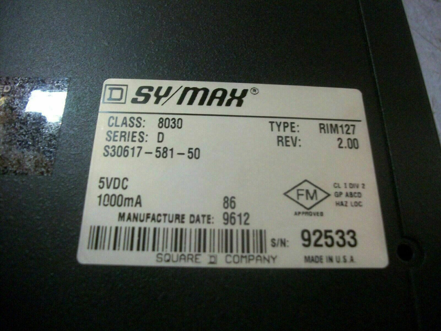 SQUARE D SY/MAX RTD/RESISTANCE INPUT MODULE 8030RIM127