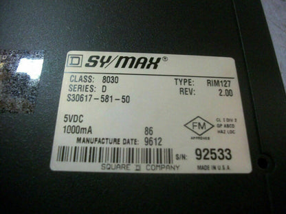 SQUARE D SY/MAX RTD/RESISTANCE INPUT MODULE 8030RIM127