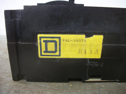 SQUARE D FAL CIRCUIT BREAKER FAL36070 70AMP 600VOLT 3POLE BLACK