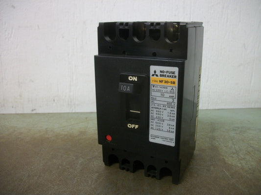MITSUBISHI NO-FUSE CIRCUIT BREAKER NF30-SB-3P 10AMP 600VOLT 3POLE