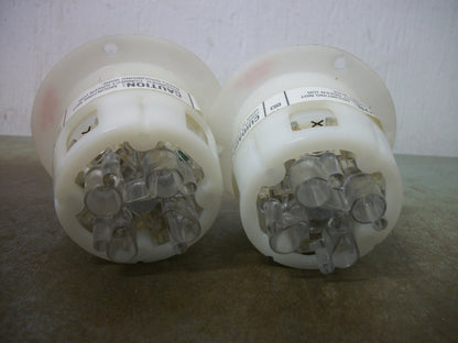 HUBBELL LOT OF 2 FLANGED TWIST-LOCK RECEPTACLES HBL2436 20A 480V 3PH 3P 4W GRND