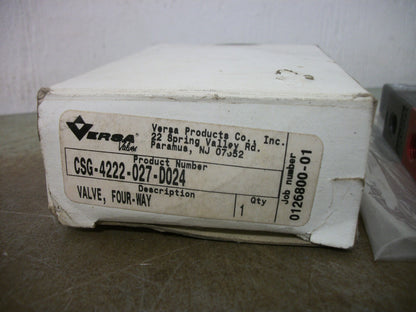 VERSA 4-WAY SOLENOID VALVE CSG-4222-027-D024 24VCOIL 15-115PSI 0.75WATT NIB