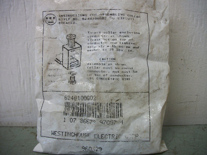 WESTINGHOUSE BAG OF 3 CIRCUIT BREAKER LUGS 624B100G02 NEW