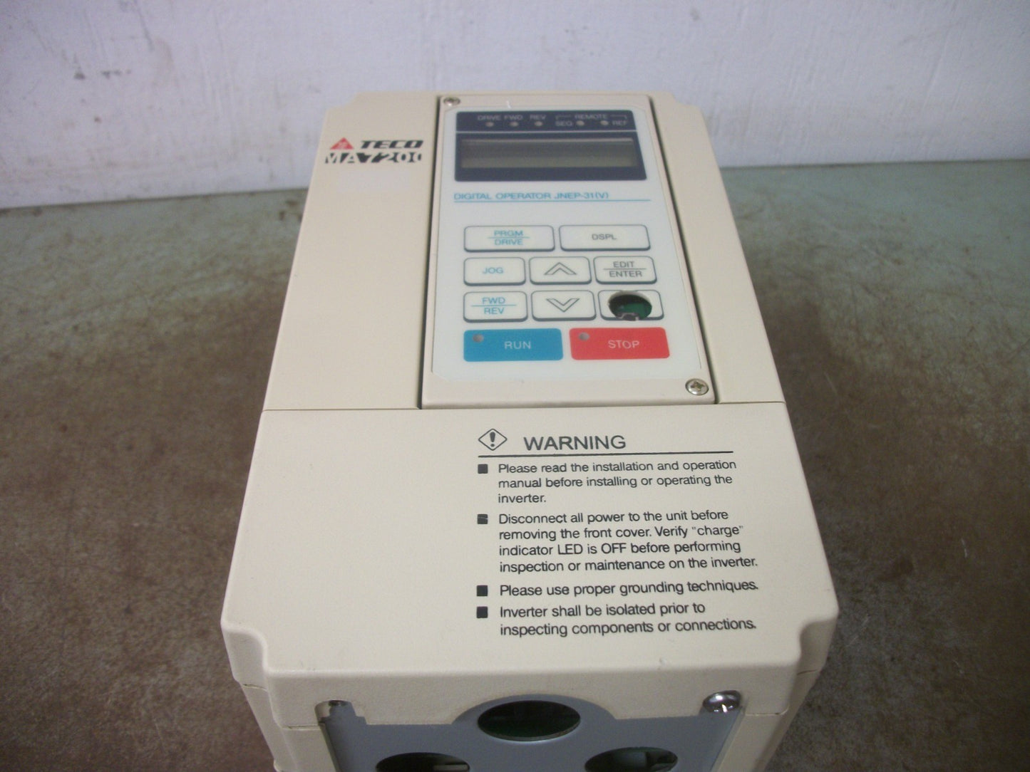 TECO MA7200 1HP ADJUSTABLE SPEED DRIVE MA7200-2001-N1 230VOLT 4.8AMP 3PH