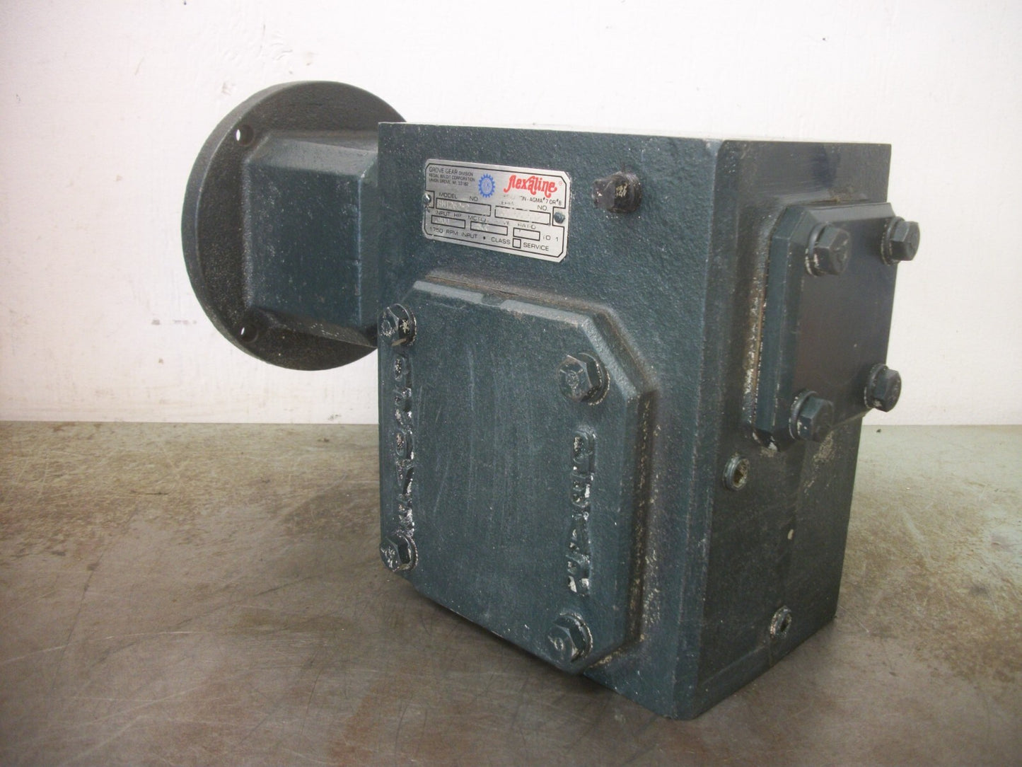 GROVE GEAR FLEXALINE 60:1 RATIO WORM GEAR SPEED REDUCER BM1262-2 .900HP