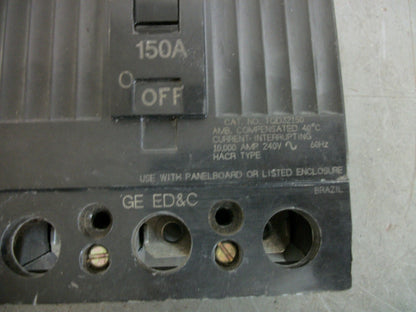 GE TQD CIRCUIT BREAKER TQD32150 150AMP 240VOLT 3POLE