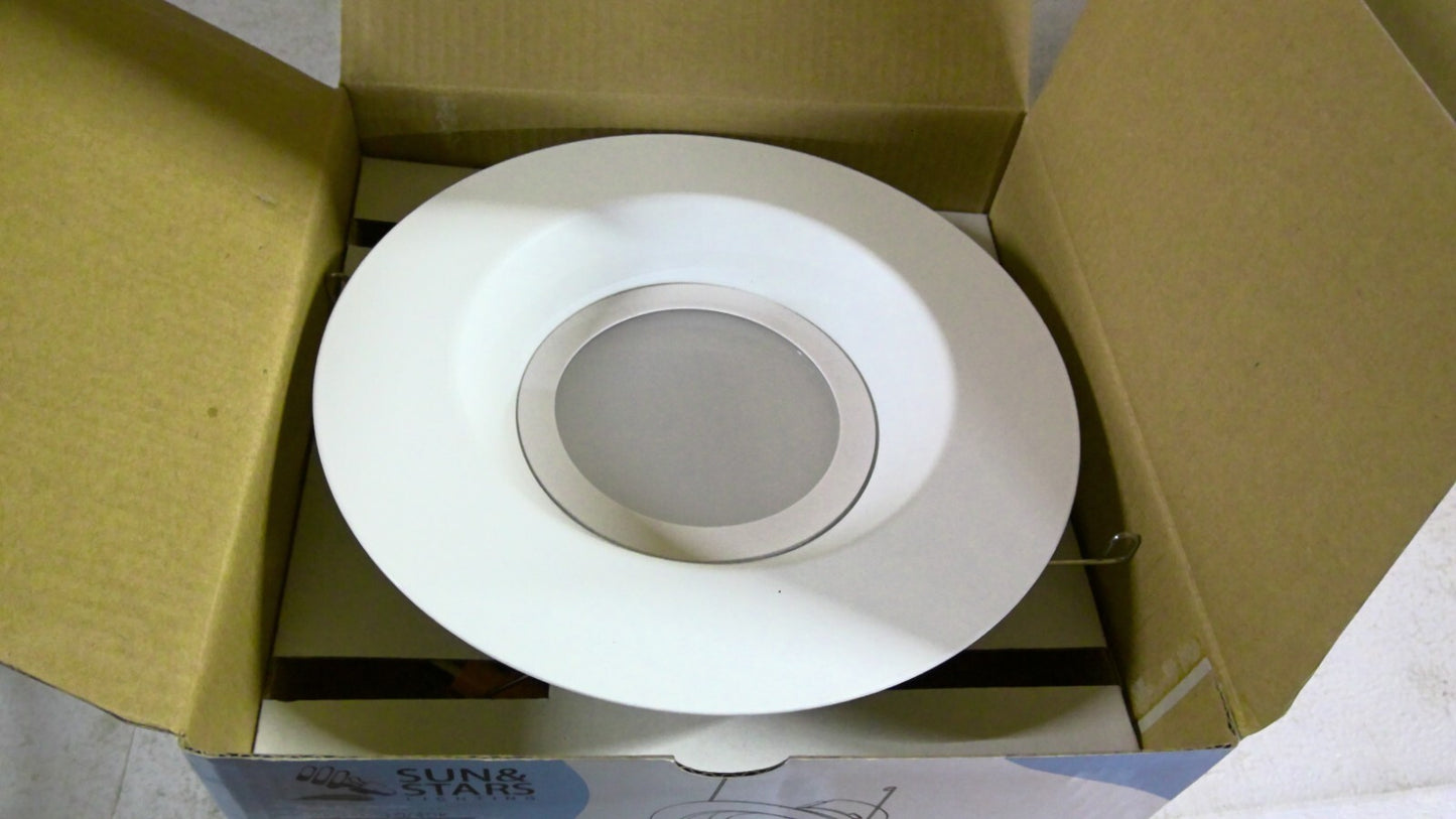 SUN & STARS BOX OF 19 WHITE DIMMABLE 6" RECESSED LED DOWNLIGHTS SSLRLED-10/40K