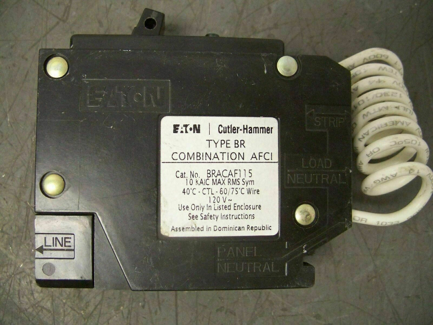 CUTLER-HAMMER AFCI BR CIRCUIT BREAKER BRACAF115 15AMP 120VOLT 1POLE *NOB*