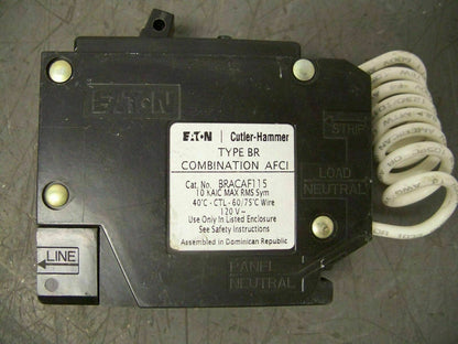 CUTLER-HAMMER AFCI BR CIRCUIT BREAKER BRACAF115 15AMP 120VOLT 1POLE *NOB*