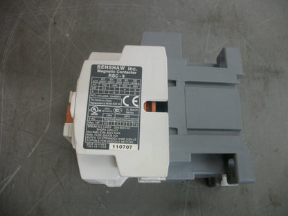 BENSHAW SIZE 00 CONTACTOR RSC-9 20AMP 120VCOIL 3PH 600V 7.5HP
