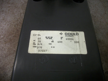 GOULD SHAWMUT CLASS H/K FUSEHOLDER 62001 200AMP 600VOLT 1POLE NOB