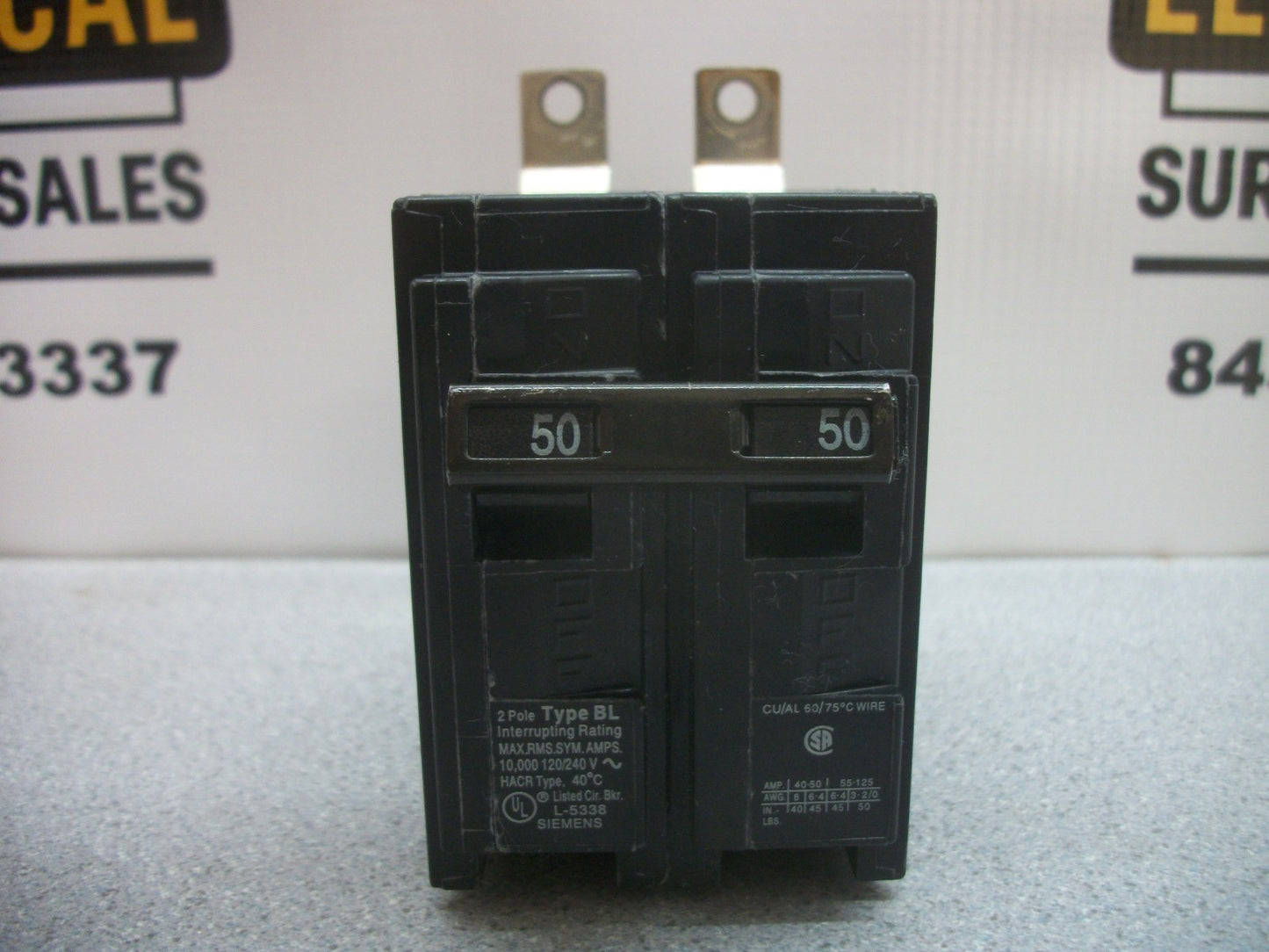 SIEMENS BL CIRCUIT BREAKER B250 50AMP 240VOLT 2POLE