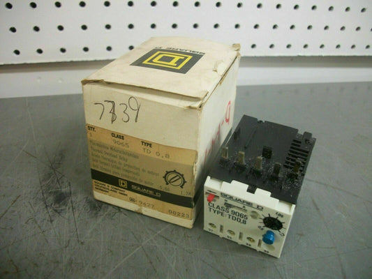 SQUARE D THERMAL OVERLOAD RELAY 9065TD0,8 0.8-1.2AMP NIB