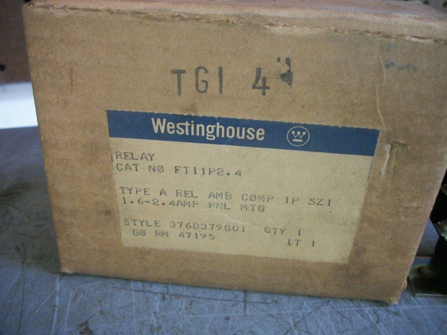 WESTINGHOUSE 376D379G01 THERMAL OVERLOAD RELAY FT11P2.4 NIB