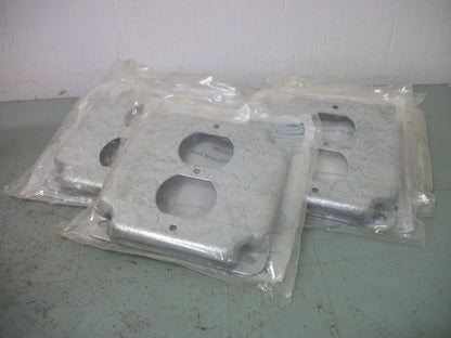 HUBBELL LOT OF 7 SINGLE DUPLEX RECEPTACLE STEEL COVERS 902C NEW