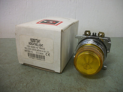CUTLER-HAMMER YELLOW INDICATING LIGHT 10250T34Y 120VOLT NIB
