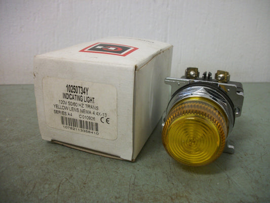 CUTLER-HAMMER YELLOW INDICATING LIGHT 10250T34Y 120VOLT NIB