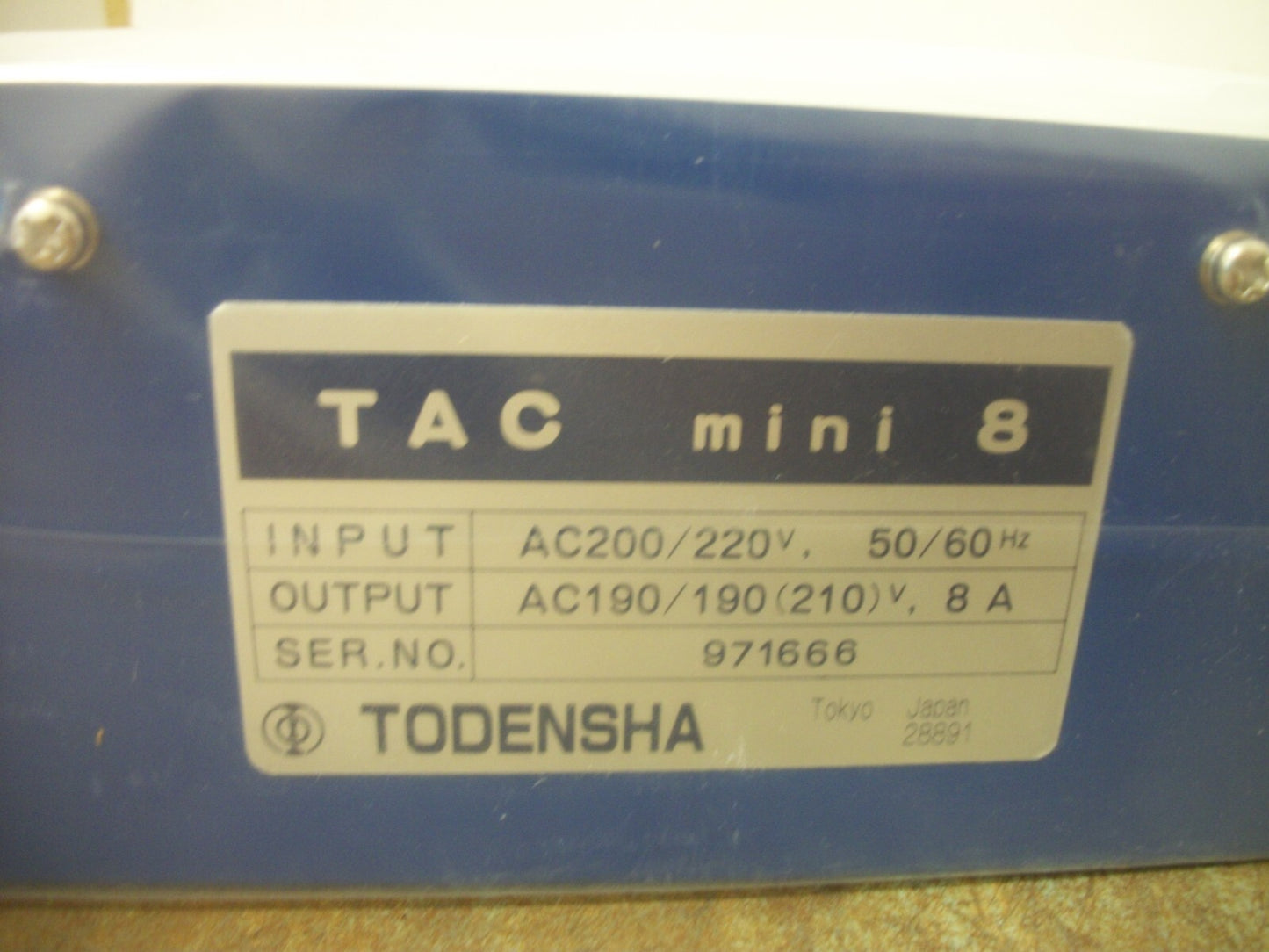 TODENSHA TAC MINI 8 LINE CONVERTER DRIVE 28891 190/190(210)VOLT 8AMP NIB