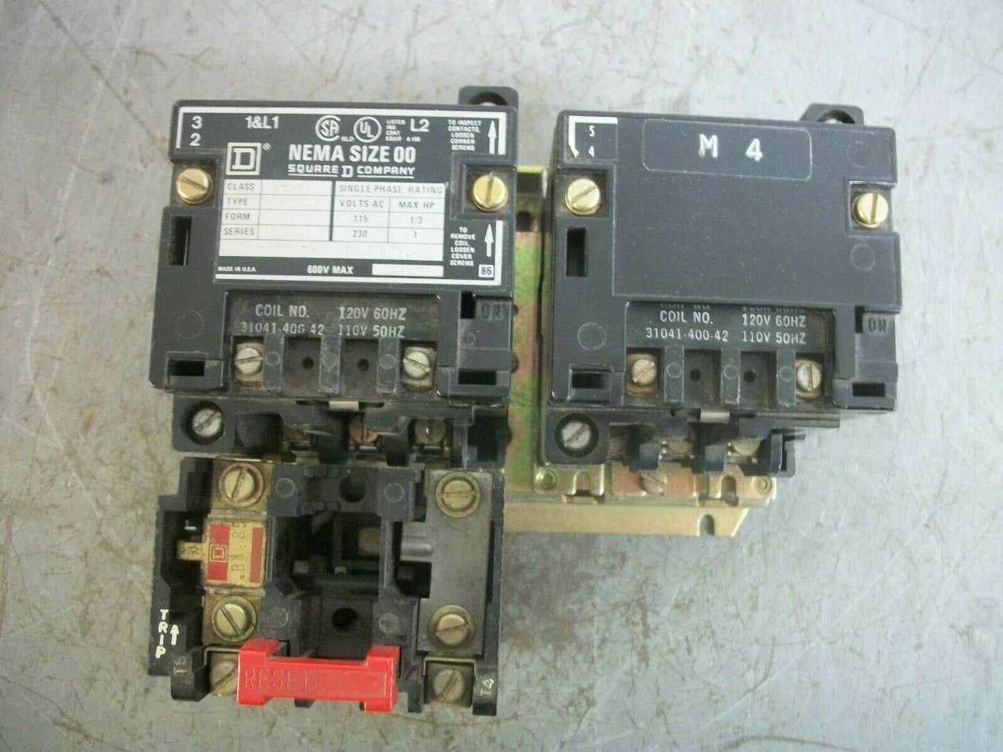 SQUARE D SIZE 00 REV MOTOR STARTER 8736SAG15 120VCOIL 1PH 230V 1HP