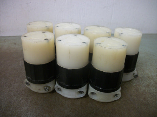 LEVITON LOT OF 7 L6-15R LOCKING PLUG CONNECTORS 4579-C 15AMP 250VOLT 2P 3W GRND