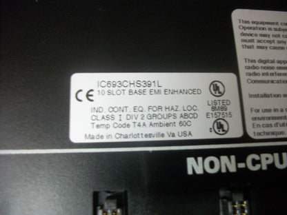 GE FANUC 10-SLOT PLC CHASSIS RACK BASE IC693CHS391L CHIP