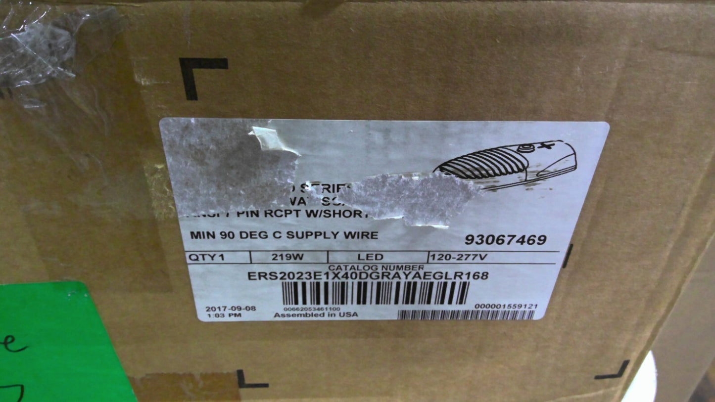GE 93067469 EVOLVE LED ROADWAY LIGHT ERS2023E1X40DGRAYAEGLR168 120/277V 219W NIB
