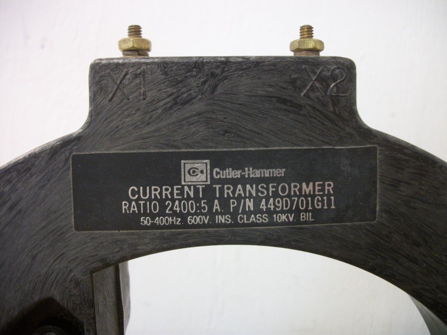 CUTLER-HAMMER 2400:5 RATIO CURRENT TRANSFORMER 449D701G11 600VOLT 10KV NIB