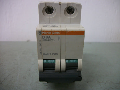 MERLIN GERIN MULTI9 C60 MOTOR CIRCUIT BREAKER MG24521 8AMP 480VOLT 2POLE