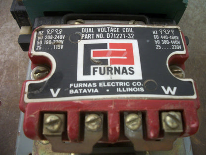 FURNAS SIZE 3 CONTACTOR 40HB32AC 100AMP 208-240/440-480VCOIL 3PH 600V 50HP