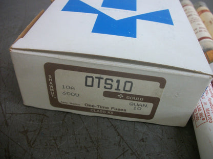 GOULD SHAWMUT BOX OF 7 ONE-TIME FUSES OTS10 10AMP 600VOLT NIB