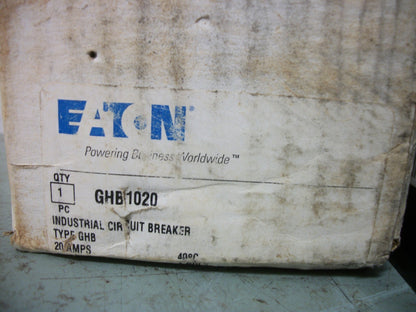 CUTLER-HAMMER GHB CIRCUIT BREAKER GHB1020 20AMP 277VOLT 1POLE NIB