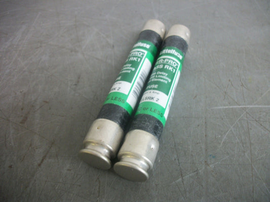 LITTELFUSE LOT OF 2 POWR-GARD FUSES LLSRK2 2AMP 600VOLT NOB