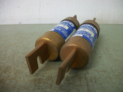 BRUSH LOT OF 2 CURRENT LIMITING FUSES ECNR125 125AMP 250VOLT