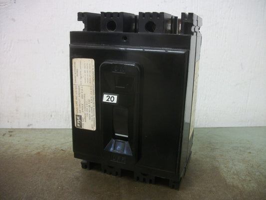 FEDERAL PACIFIC NEF CIRCUIT BREAKER NEF431020 20AMP 480VOLT 3POLE